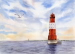 Postkarte DIN-A6 Leuchtturm Arngast WHV2